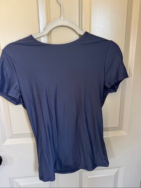 Abercrombie & Fitch Navy Short Sleeve Scoop-Neck Tee
